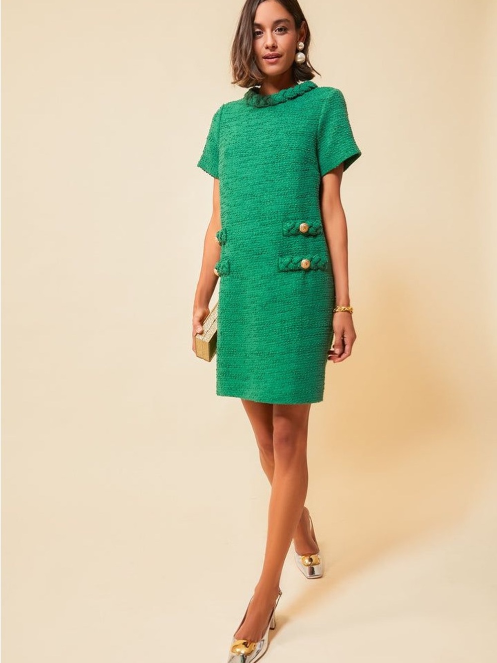 Tuckernuck Emerald Green Tweed Jackie Dress